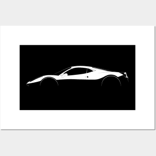 Ferrari 458 Italia Silhouette Posters and Art